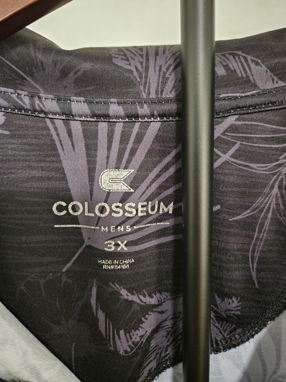 Colosseum Black Polo with Purple Tropical Print and Ohio State Patch - Picture 2 of 6